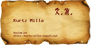 Kurtz Milla névjegykártya